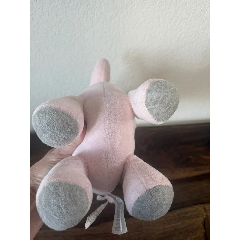 Carters Elephant Plush Pink Musical Gray Stars Wind Up Music Stuffed Animal